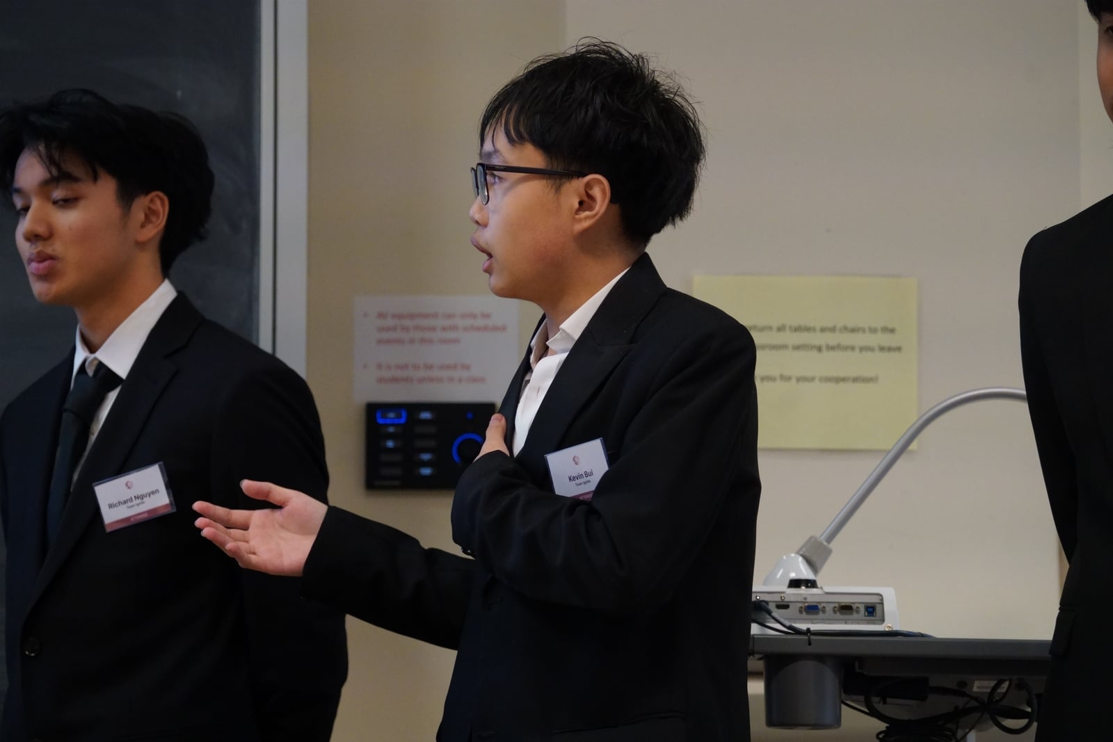 A student explaining a recommendation at Lord Byng Case Competition