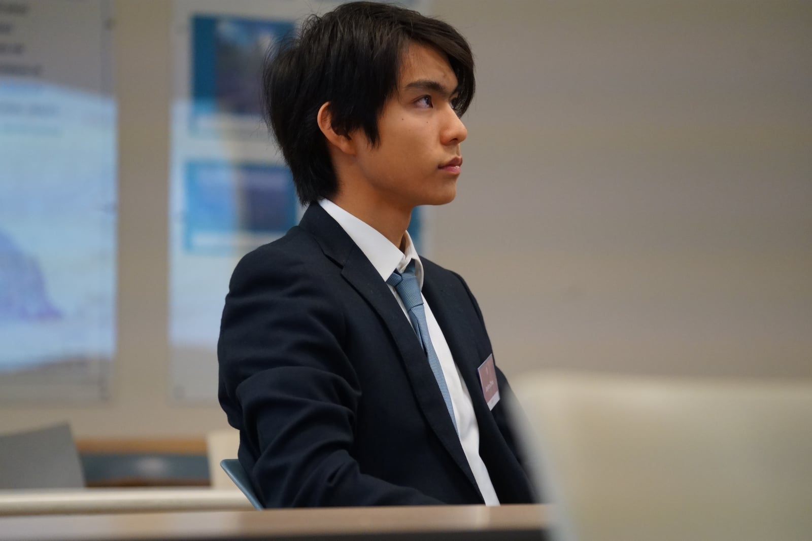 A student addressing the room at Lord Byng Case Competition