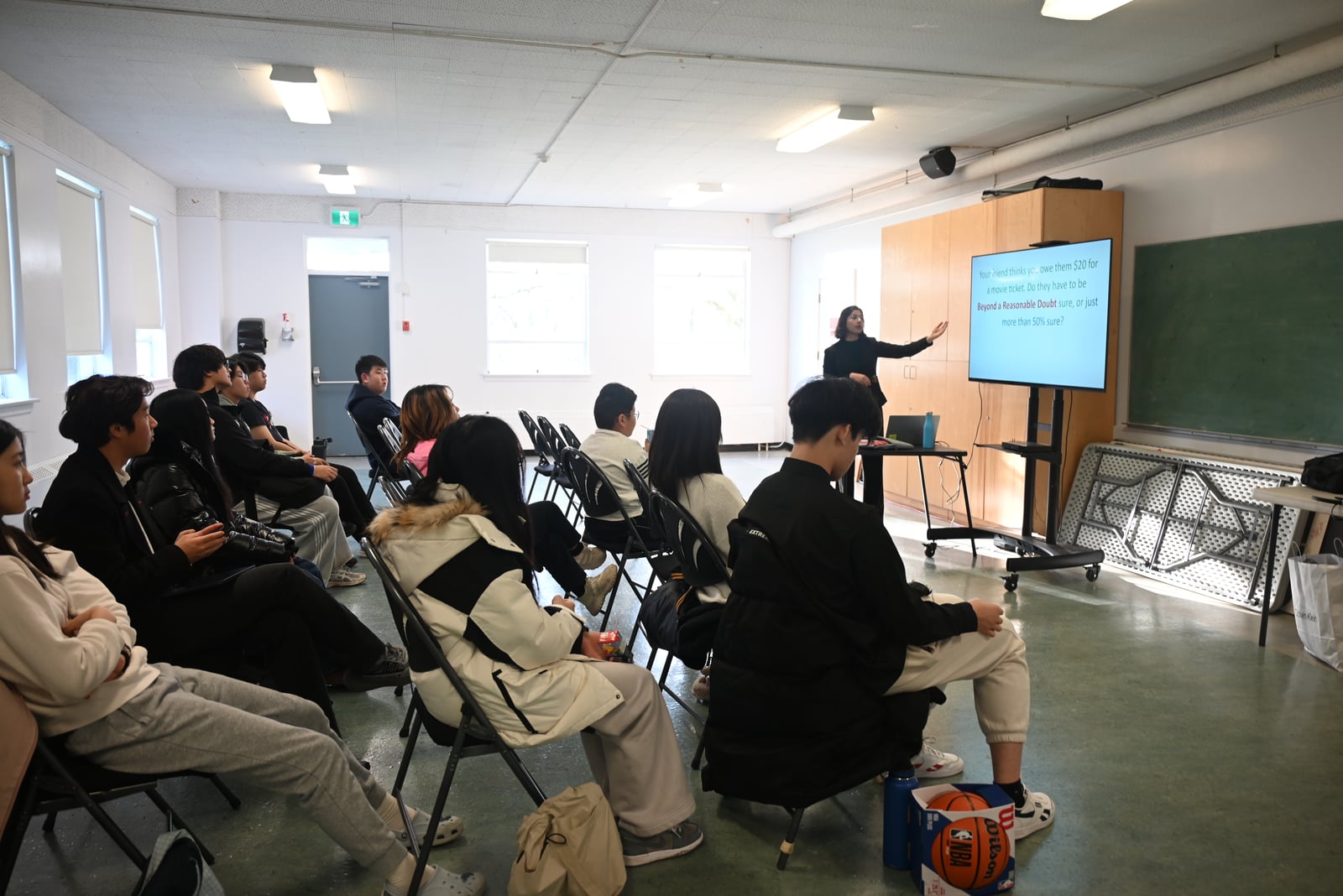Young people attending the Open Arms mock trial workshop