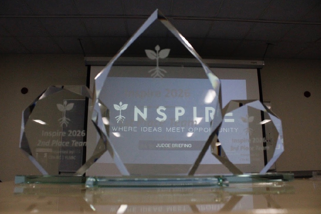 Awards and judging materials at the INSPIRE Case Competition